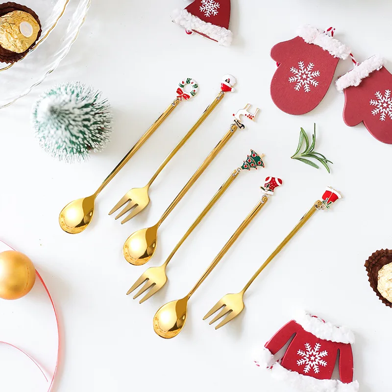 Портативный набор столовых приборов с изображением снеговика на Рождество для детей