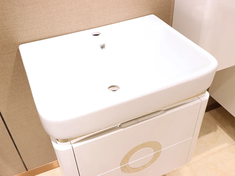 SONSILL  wholesale simple bathroom cabinet set Moroccan white bathroom vanity pvc combined type bathroom vanity light fixtures