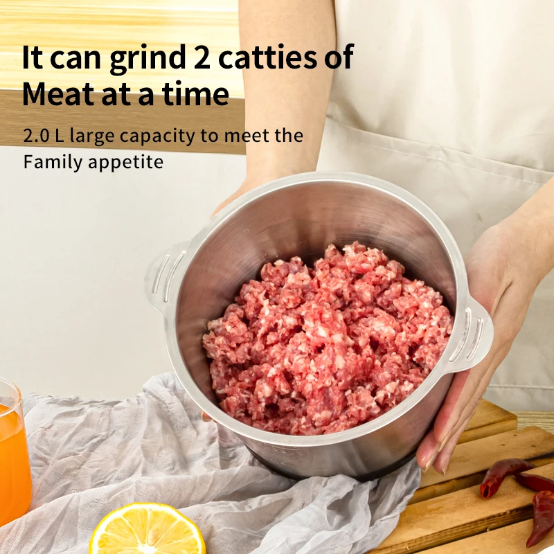 Multifunctional Kitchen Home 2L 3L 5L Food Vegetable Meat Chopper Stainless Steel Mini Meat Mincer Electric Meat Grinders