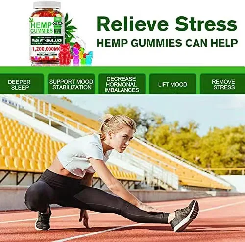 OEM ODM hemp gummi bears 5000mg 3000mg best natural organic herbal supplement bear shape heart shape hemp gummies