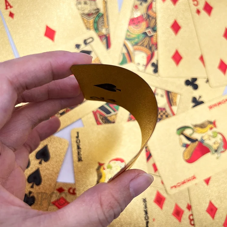 Custom Game Cards Playing  Gold Foil Cards Plastic Poker Card Box