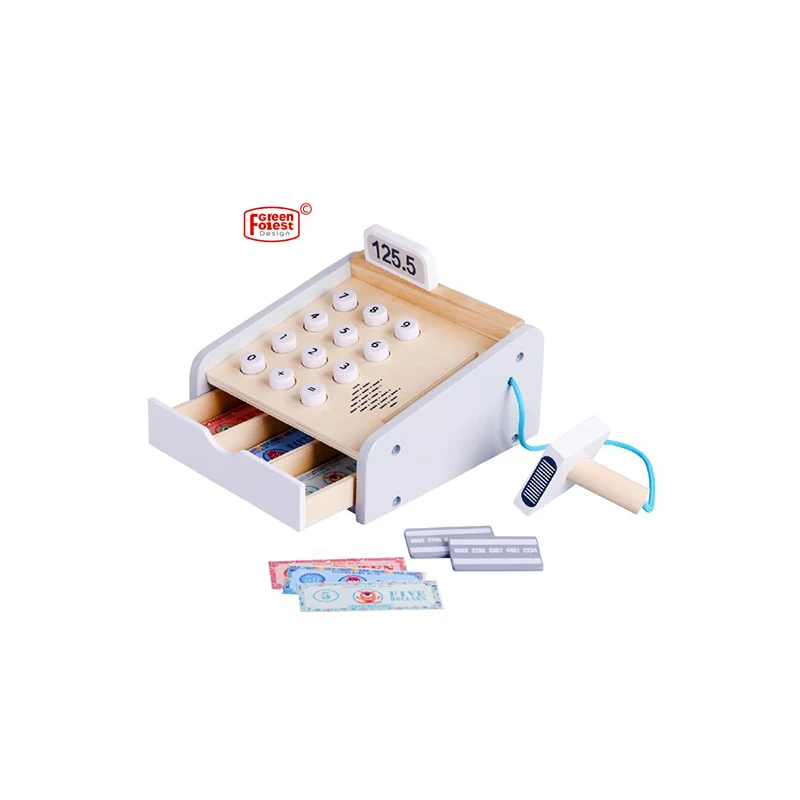 Kids  gift wooden cash register toy for children