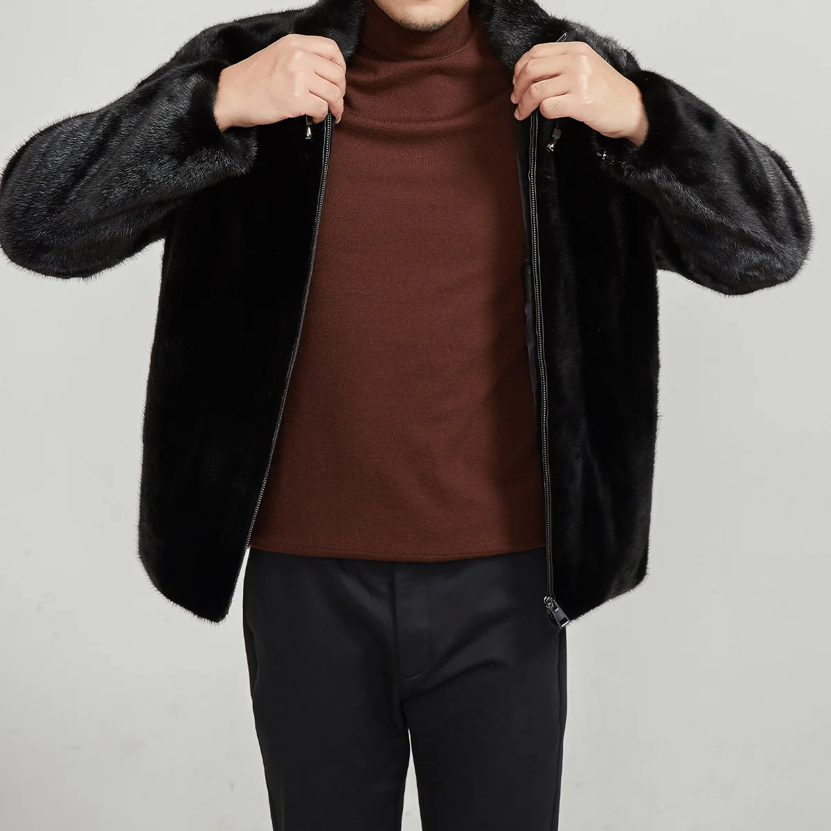 Winter Luxury Leather Man Mink Fur Jacket Coat Winter Jacket For Women