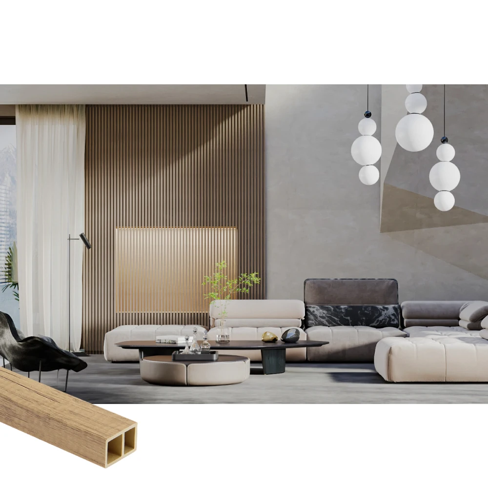 Non-Toxic Square Timber Tube Interior design Wpc Conference Centers Timber Tubes WPC Partition Wall