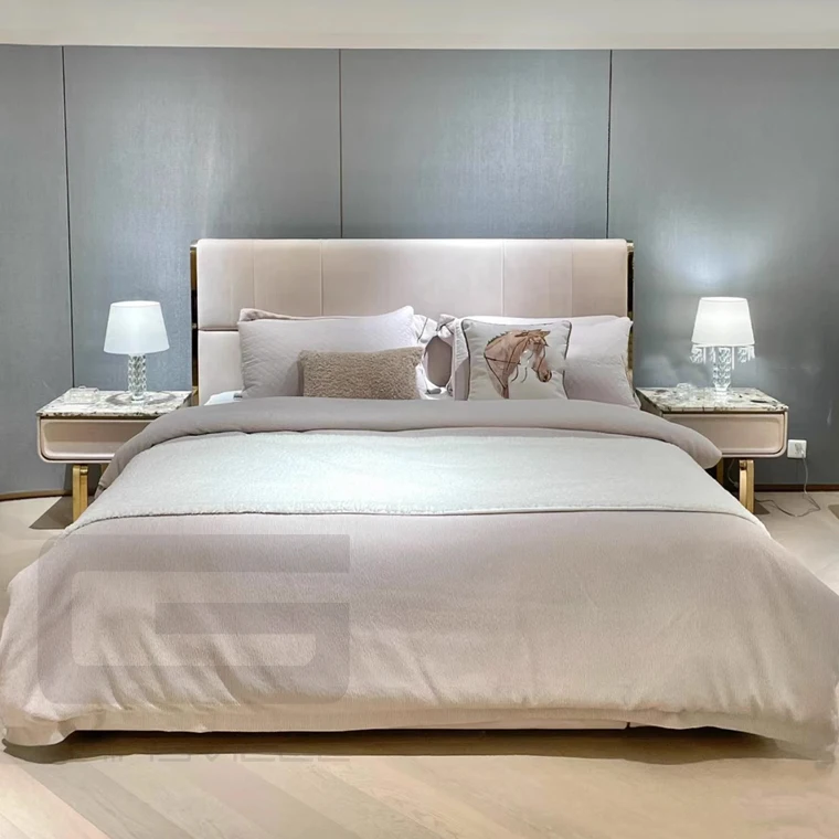 Factory Direct Supply Premium Leather King Bedroom Modern Luxury Bedroom Bed Sets Furniture