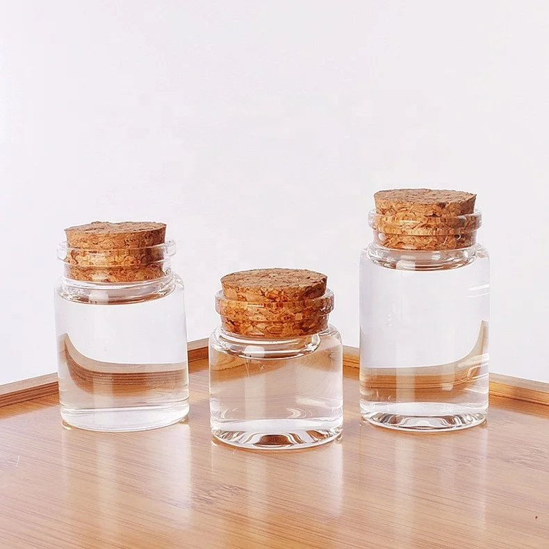 Fancy Food Grade Glass Honey Jar Food Storage Tank Round Wishing Bottles With Wood Cork Lid