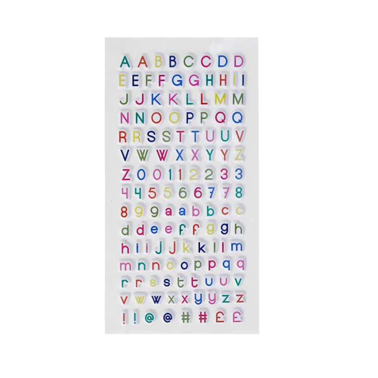 Custom puffy letter/alphabet sticker with adhesive for sale children