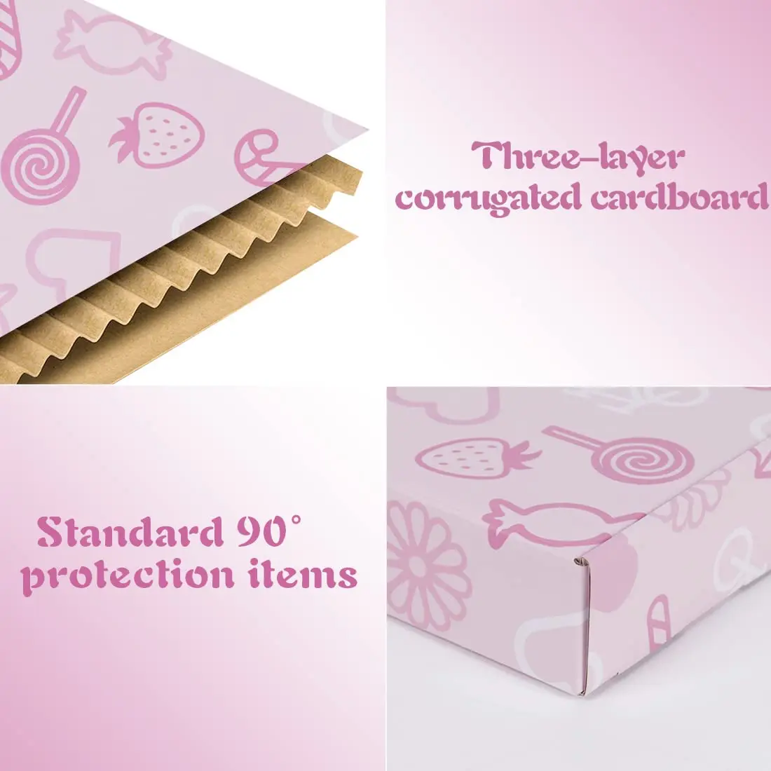 9x6x2 Shipping Boxes Set of 25, Pink Small Corrugated Gift Boxes for Packaging, Mailing, Business