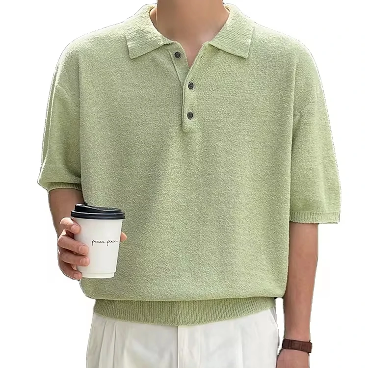 Casual Fashion Elegant Old Money Simple Polo Shirts Knitted Jersey