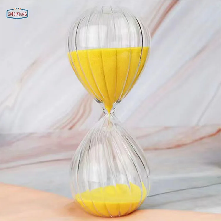 5min 15min 30min Vertical Stripe Glass Hourglass Sand Timer For Home Office Decoration