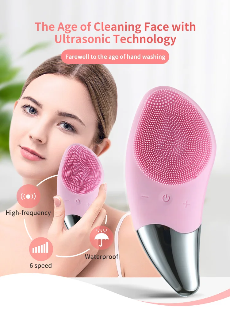 2021 2022 Mini facial brush electric rotate wash silicone facial cleansing brush