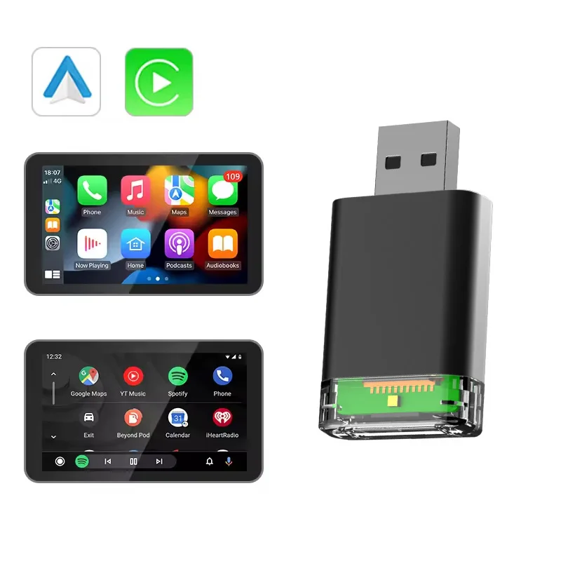 Новый стиль беспроводной адаптер Carplay проводной к Android автомобильный быстрого подключения со светодиодной подсветкой Smart Box