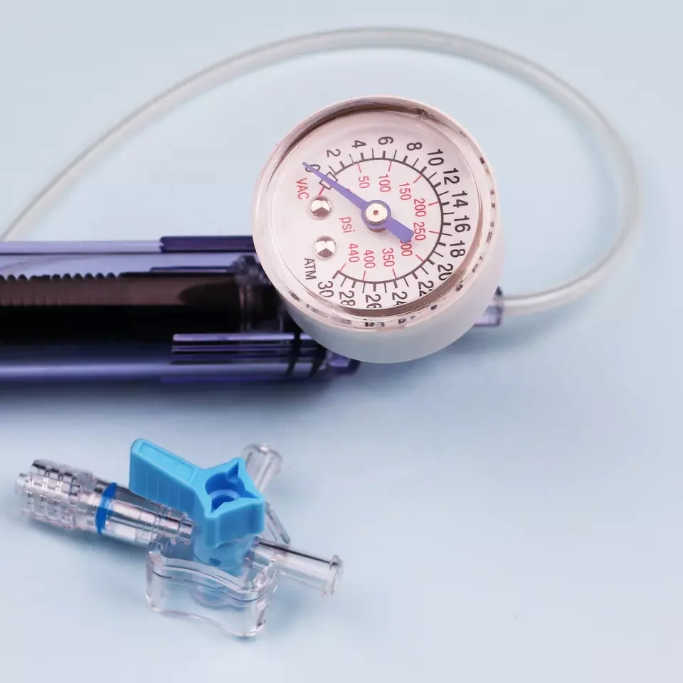 Tianck Medical manual pump disposable ptca balloon catheter ISO arterial blood  B type 30ATM Balloon Inflation Device