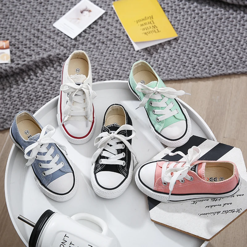 
Kids Shoes for Girl Children Canvas Shoes Boys Sneakers 2020 Spring Autumn White Short Solid Fashion baby Children Shoes 