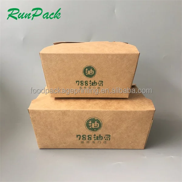 Brown kraft paper wholesale price custom fast food lunch box takeaway bento box doner kebab custom package box with logo