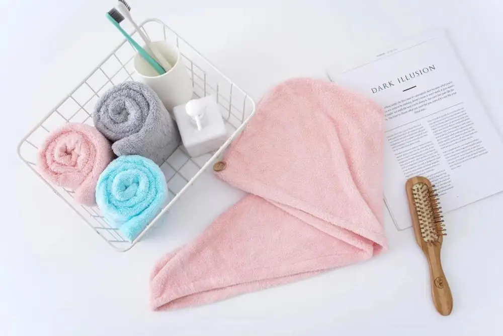 
japanese 19 x 39 inches blush aquis turban head colorful microfiber twist anti frizz hair towel for curly hair with leoprint 