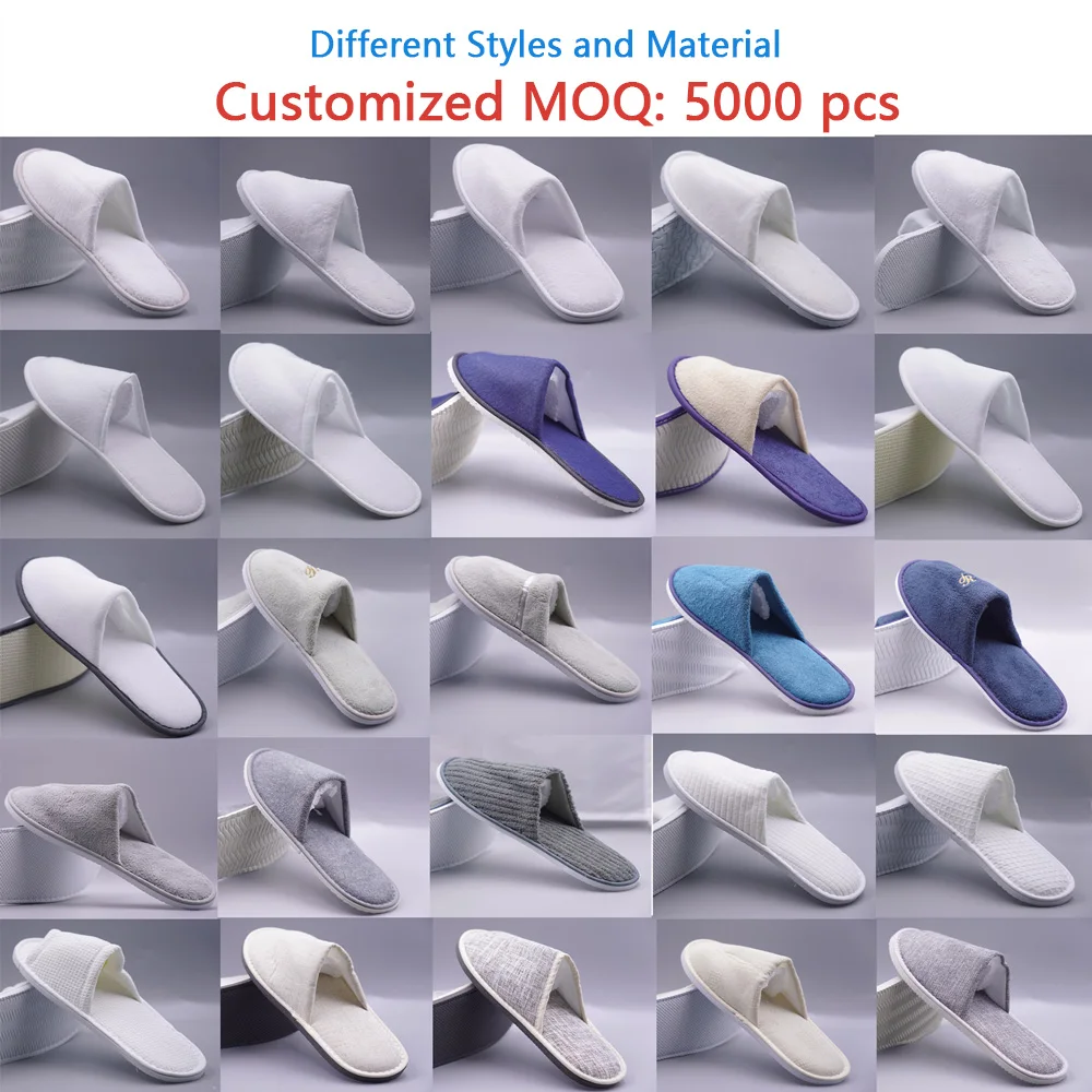 Customized Hotel Disposable Slippers Bedroom White Slippers For Hotel Guest Room Spa Travel