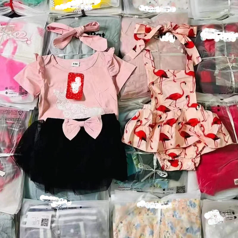 Wholesale Stock Pat Kids Apparel For Summer Wear For 0~10 Year Old Girls Boys Children Mix Clothes
