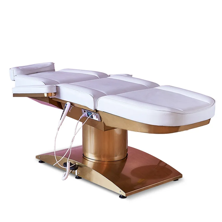 
beauty salon furniture hotsale luxury beauty bed golden massage bed spa bed 