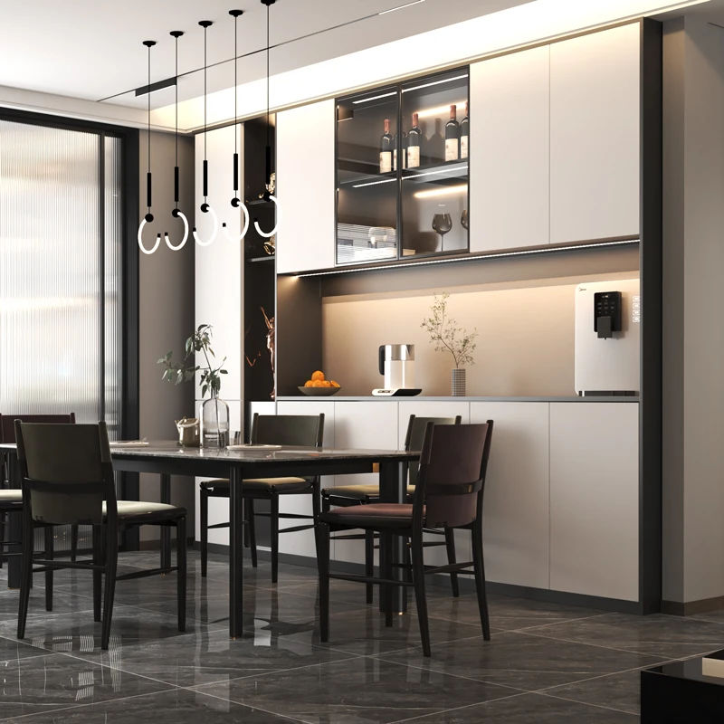 Custom Italian Style Multi-board Wine Cabinet Design Wooden Moderrn Luxury Wine Storage Cabinet