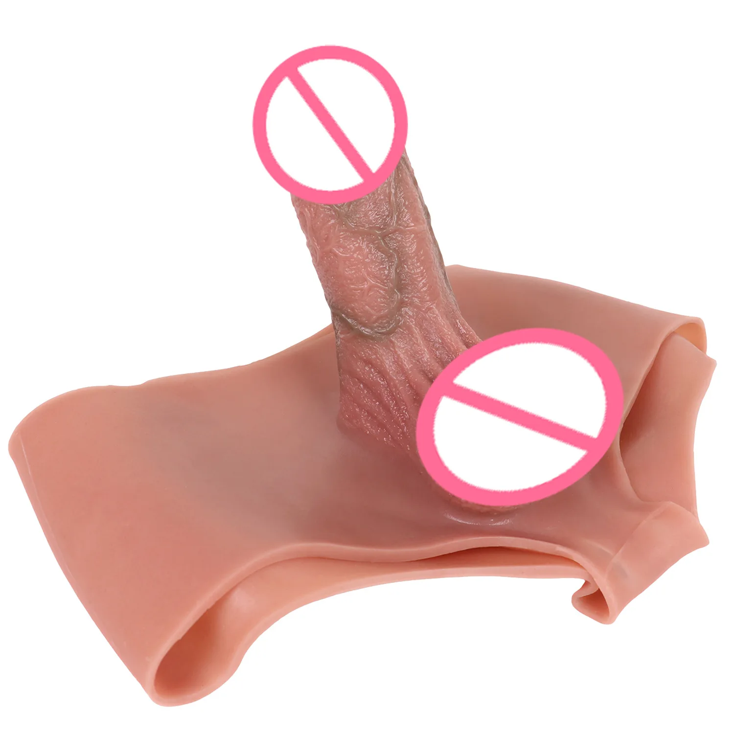 Bold Sleeve Silicone Leather Pants Small Old Three Dildo Hollow for Men Adult Sex Toy Sexy Underwear