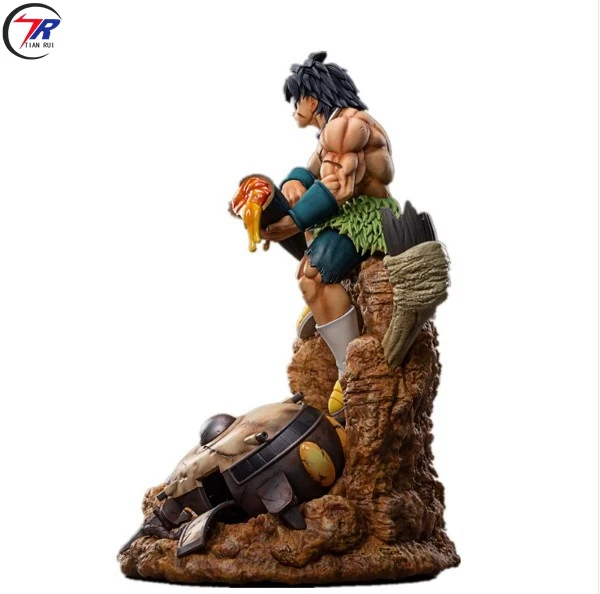 Fine workmanship Anime Dragon Ball Super Saiya Goku Vegeta and son with lamp resin statue art resin crafts