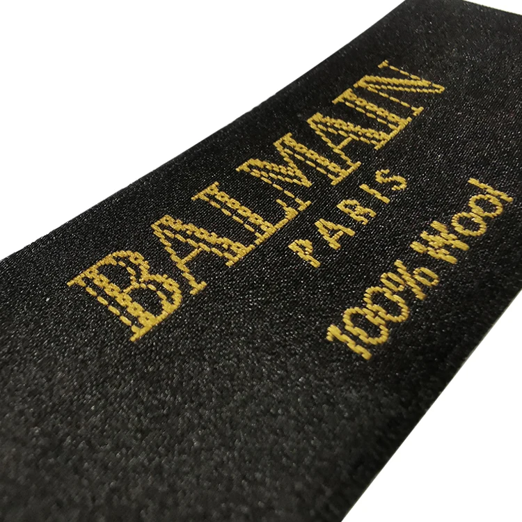 
wholesale garment woven label/tag/customized clothing embroidered logo/satin /silk printing 