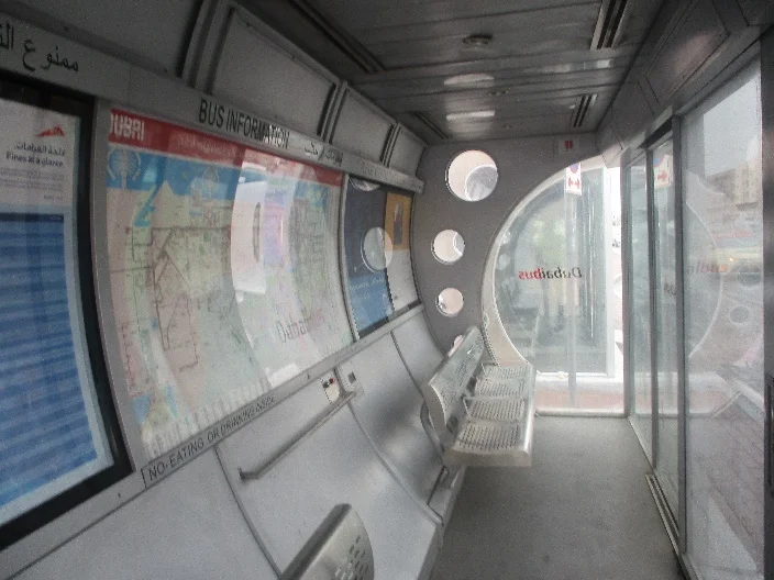 Smart Bus Shelter Air Conditioned Bus Station Closed Type Bus Stop With Advertising Light Box Outdoor in Dubai UAE