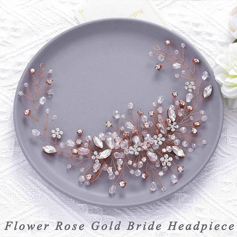 Bride Crown Princess Austrian Crystal Wedding Hair Girl Tiara Crown Bride Flower Comb Ball Veil Headband
