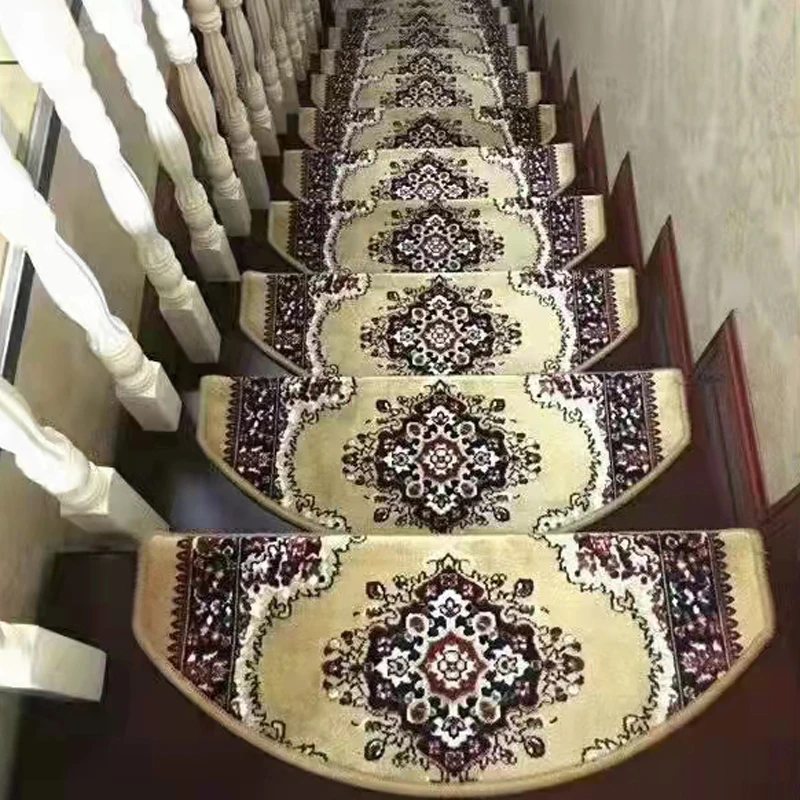 Self-adhesive Stair Tread Mat Anti-slip Decorative Villa Town House Home Hotel Stair Carpet