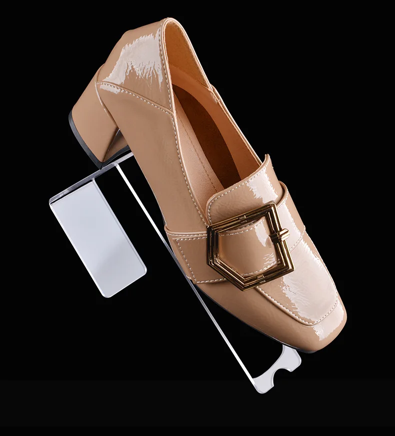 Boutique Shoe Section Display Clear High Heel Acrylic Shoes Display Rack Transparent Accessories Slanted Shoe Display