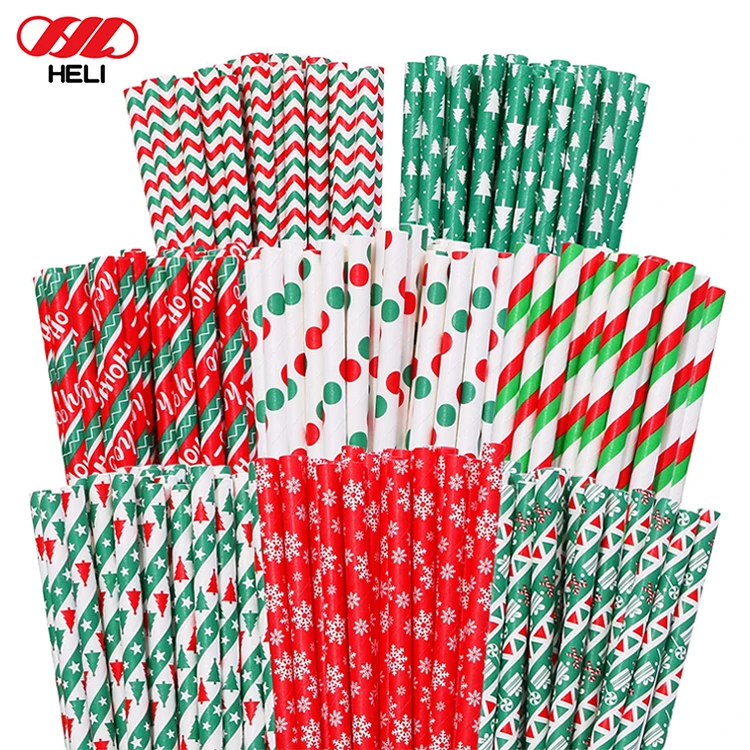 Custom Design Colorful Party Christmas China Decoration Paper Straw