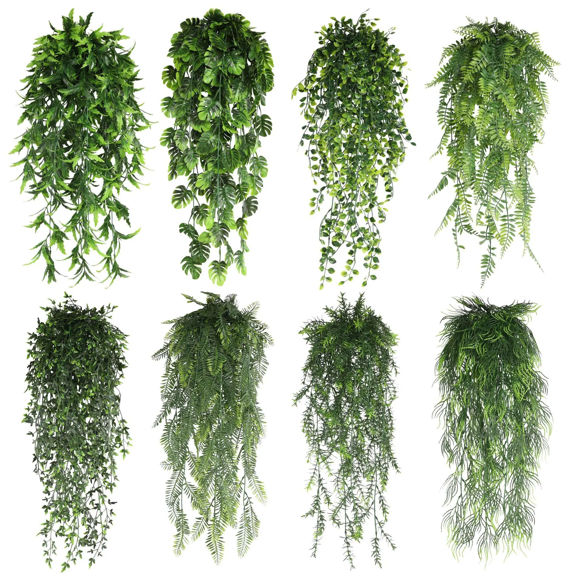 Green Planting rattan Wall Hanging Tortoise Leaves Living Room Decorative wholesale artificial ivy vines