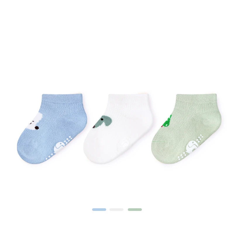Top Quality Combed Cotton Trampoline Non-Slip Shoes Newborn Baby Socks Boy 0-3 Months