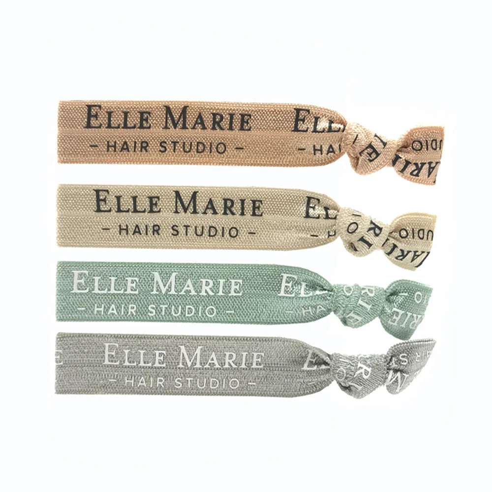 Custom Text Elastic Hairband for Hair Salon Personalized Design Pony Tail Holder Gift Hair Tie Bracelet DIY