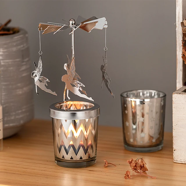 Vietnam  Modern Wedding Decorations Gold Hanging Ritual rotating Metal Candle Holder For Home