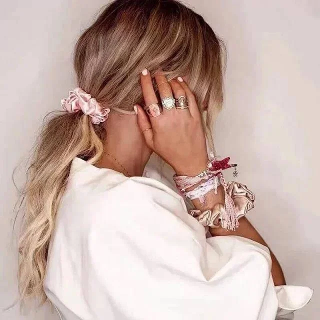 Gift Box Wholesale Custom Large 100% Silk Scrunchy Hair Ties Headband Real Silk Big Oversized Designer Hair Scrunchies