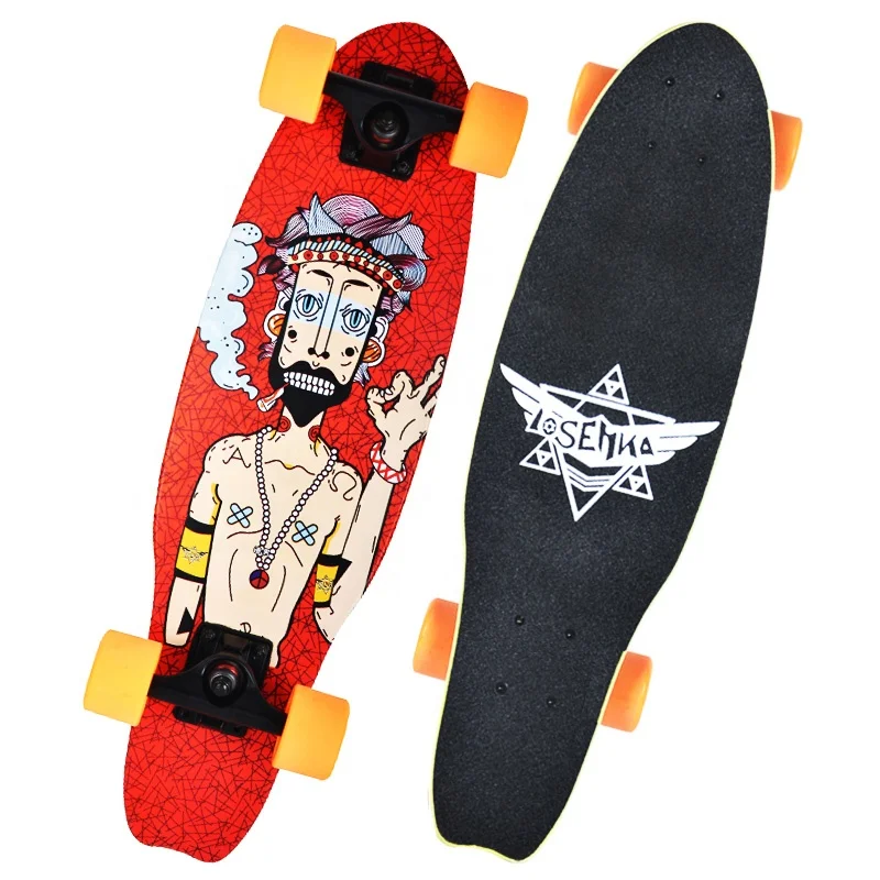 cheap custom wood complete fish skate board mini cruiser skateboard
