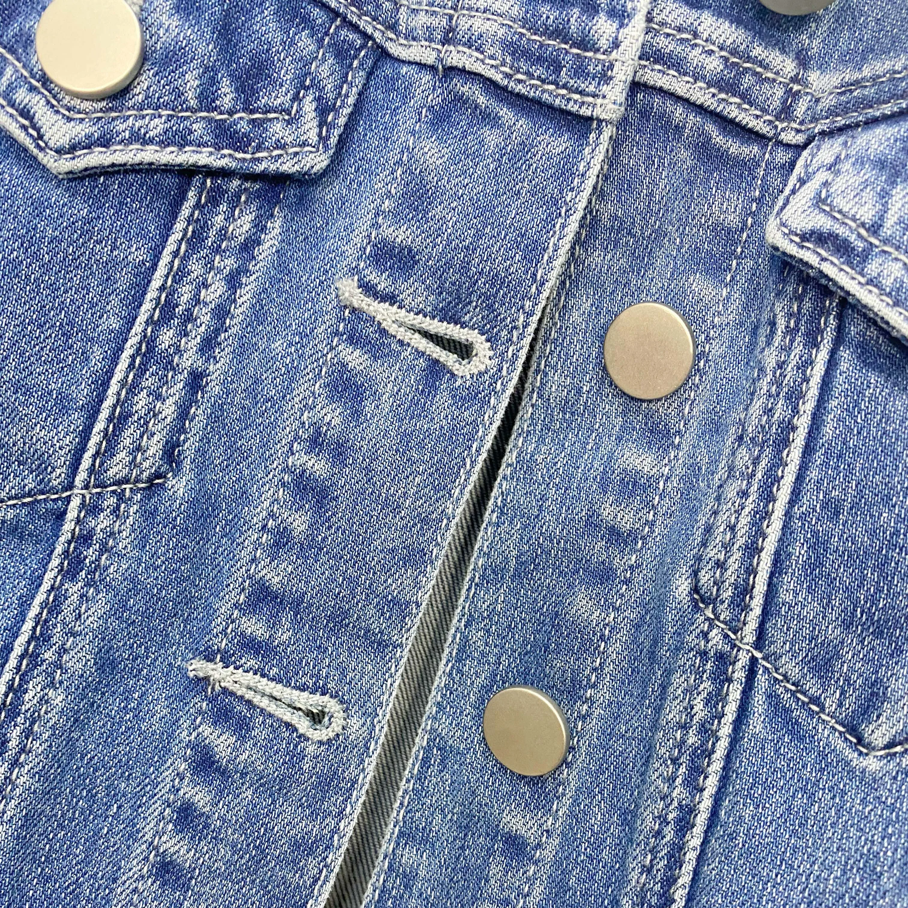 Blue Team Factory Custom High Quality Spring Jeans Pink Girl Blue Child Clothing Kid Denim Jacket Short Jeans Jacket