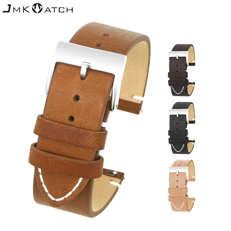 
China manufacture calf band changeable bands hot selling genuine leather watch strap for HUAWEI SAMSUNG watch 