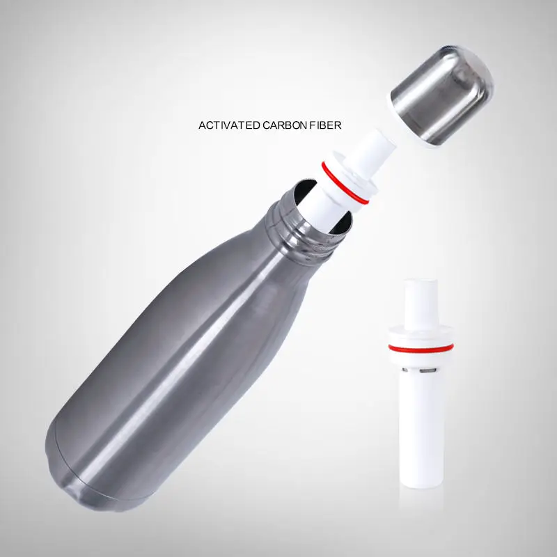 Factory Supply Alkaline Water Filter Bottle Purifier Stainless Steel Filter Water Bottle With Straw