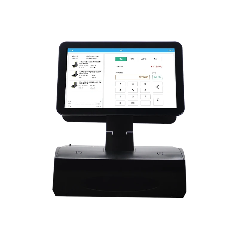 OEM15.6 inch Pos System Dual Touch Screen Android Desktop All in One Cash Register Machine Epos Terminal