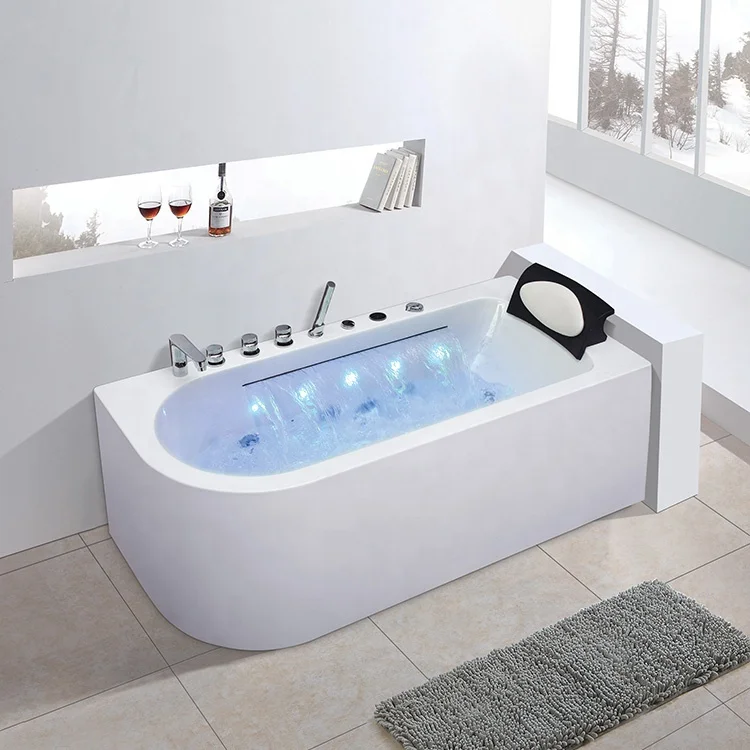 Waterfall surfing jet tub constant temperature heating single luxury European corner balboa control whirlpool massage Bathtub