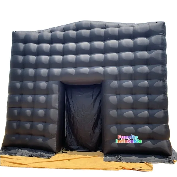 Hot Selling Inflatable Black Cube Tent Inflatable Cube Party Bar Tent With Led Lighting Night Club Inflatable  Disco Tent