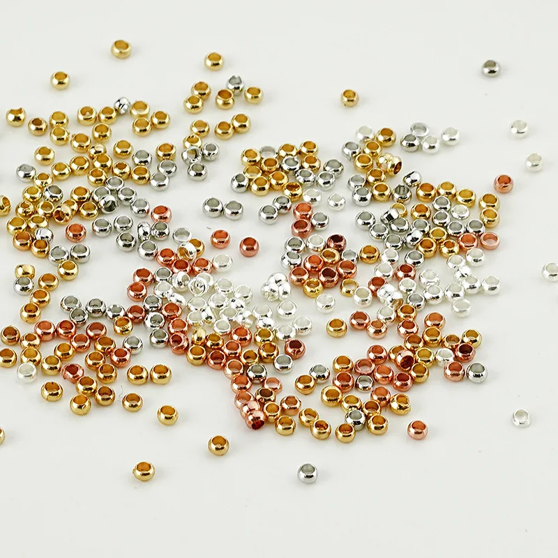 2-10mm Wholesales 18K DIY Jewelry Making Antique Smooth Solid Raw 14K Gold Filled Brass Loose Beads