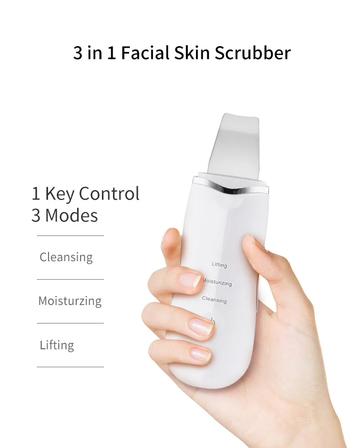 OEM Best Selling Products 2021 Electric Skincare Tools Ultrasonic Skin Scrubber Machine With Private Label
