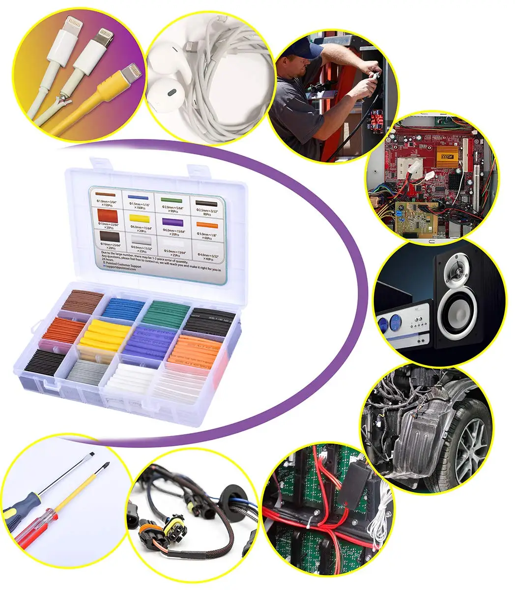 Deem Braided Sleeving Fire-Proof Fiberglass Sleeve Heat Shrinkable Tubing Shrinkable Tubes