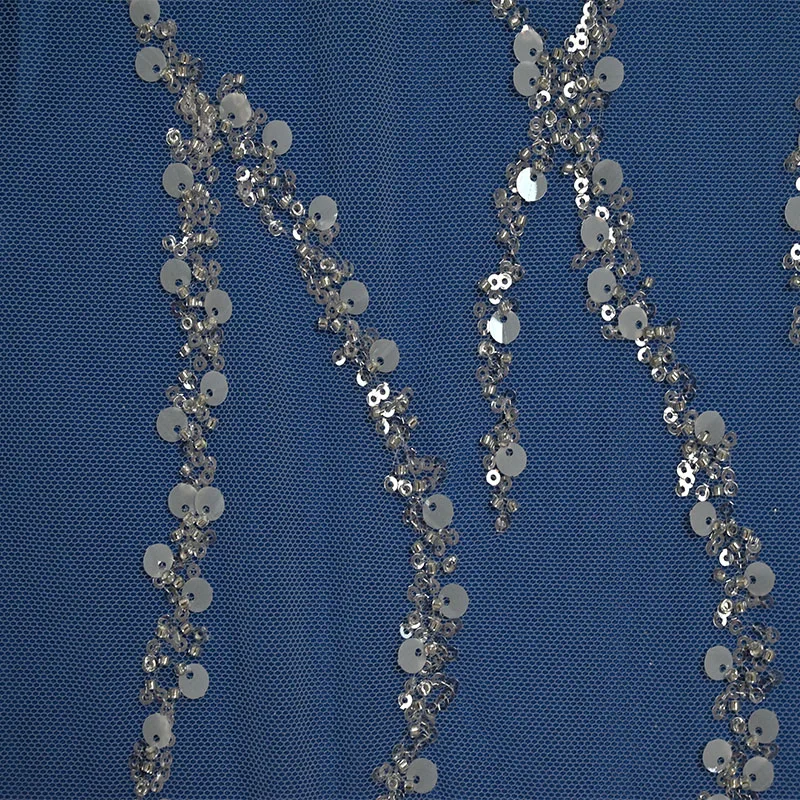 Luxury supplier 5 yards french tulle sequin lace fabric african