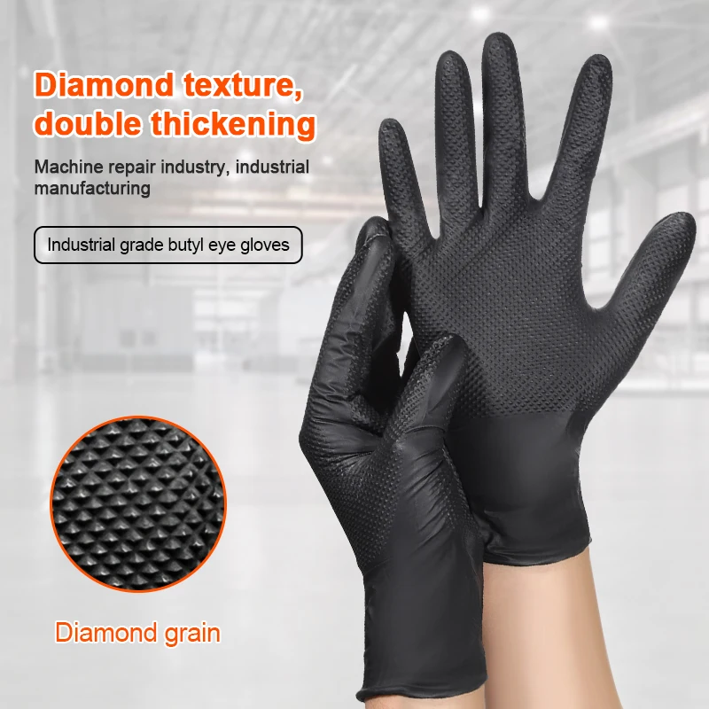 cheap diamond texture nitrile gloves china manufacturers nitrile gloves thick diamond textured gloves