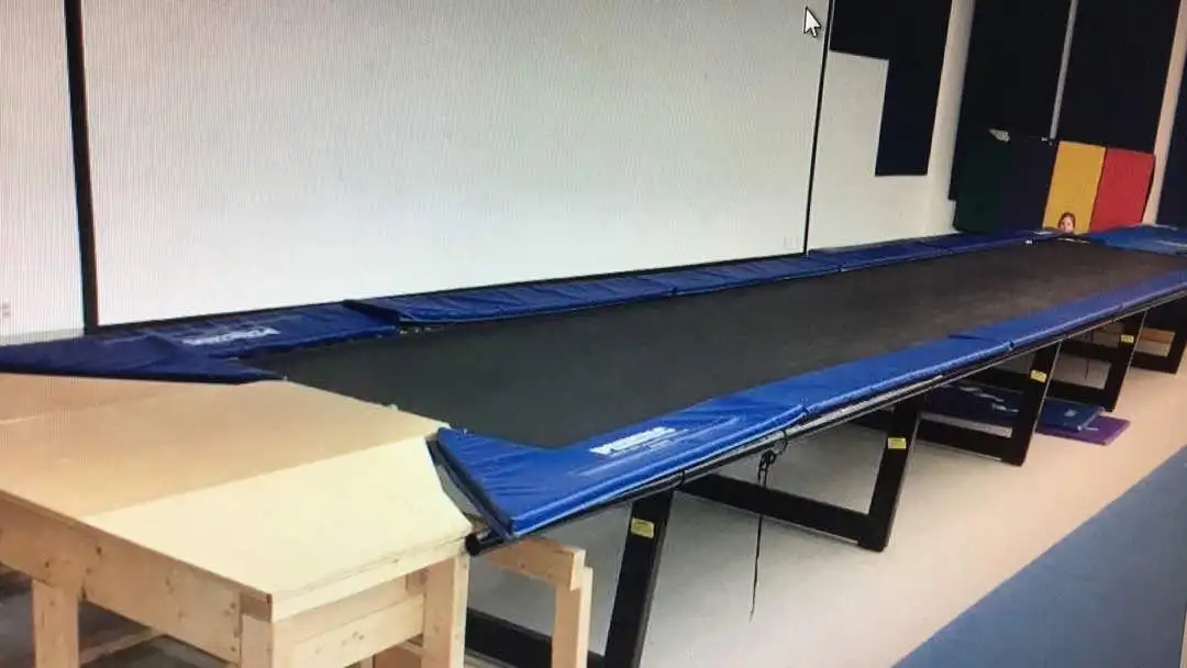 High Quality long Flexible Tumbling fold Trampoline  15ft and 20ft for sale